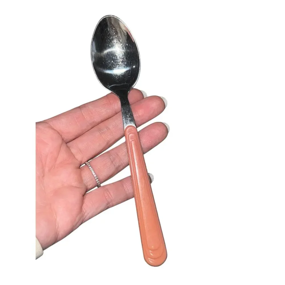 Vintage MCM‎ Gibson Stainless Flatware Mauve Handle Forks Spoons Knives Utensils